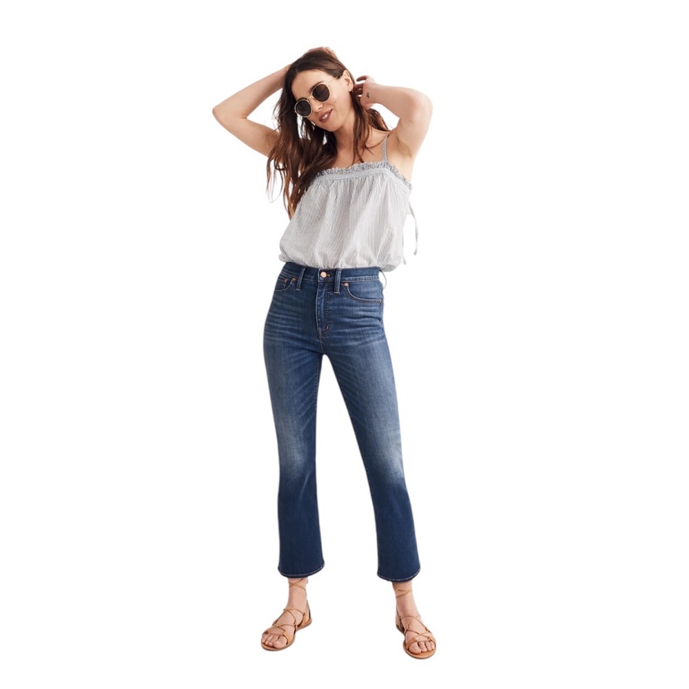 Madewell High-Rise Cropped Boot Jeans in Medium Blue Wash